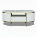 Monaco Coffee Table | Premium Sintered Stone Center Table for Living Room | HDMR Centre Table | Finish- Premium Acrylic White