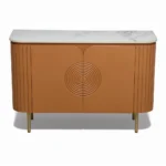 Mandala Sideboard Cabinet | Sintered Stone Top Sideboard for Living Room | Finish- Premium Acrylic Terracotta Brown - Image 7