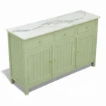 Madrid Sideboard Cabinet | Sintered Stone Top Sideboard for Living Room | Finish- Premium Acrylic Sage Green - Image 9