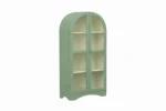 2 Door Display Cabinet | Crockery Cabinet | Wooden Multipurpose Cabinet | Finish- Olive Green and Off-White - Image 3