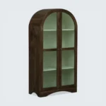 2 Door Display Cabinet | Crockery Cabinet | Wooden Multipurpose Cabinet | Finish- Tubaq and Off White - Image 3
