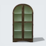 2 Door Display Cabinet | Crockery Cabinet | Wooden Multipurpose Cabinet | Finish- Tubaq and Off White