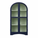 Archies 2 Door Crockery Cabinet | Finish- Midnight Blue and Off White