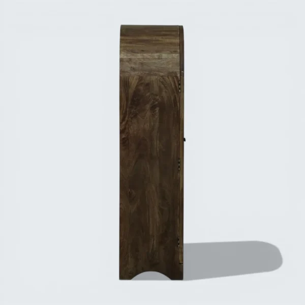 2 Door Display Cabinet | Crockery Cabinet | Wooden Multipurpose Cabinet | Finish- Tubaq and Off White - Image 5