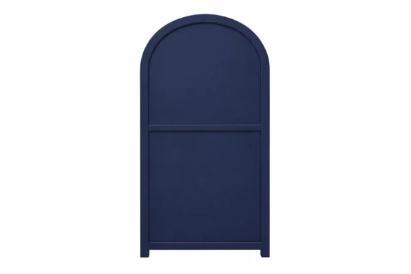 2 Door Display Cabinet | Crockery Cabinet | Wooden Multipurpose Cabinet | Finish- Midnight Blue and Off White - Image 3