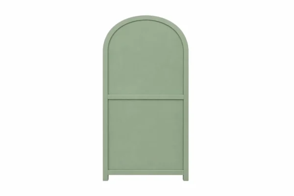 2 Door Display Cabinet | Crockery Cabinet | Wooden Multipurpose Cabinet | Finish- Olive Green and Off-White - Image 5