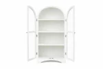 2 Door Display Cabinet | Crockery Cabinet | Wooden Multipurpose Cabinet | Finish- Premium Pearl White - Image 6
