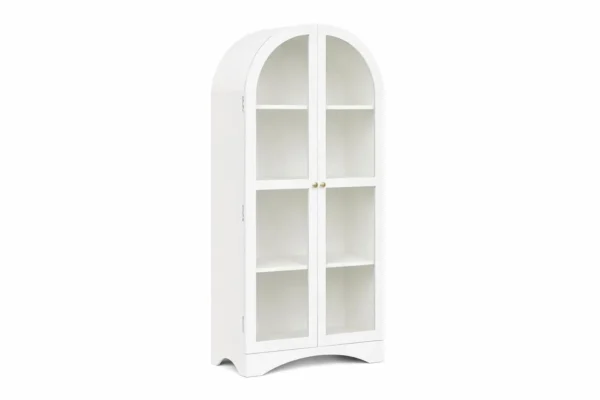 2 Door Display Cabinet | Crockery Cabinet | Wooden Multipurpose Cabinet | Finish- Premium Pearl White - Image 3