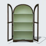 2 Door Display Cabinet | Crockery Cabinet | Wooden Multipurpose Cabinet | Finish- Tubaq and Off White - Image 4