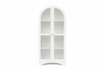 2 Door Display Cabinet | Crockery Cabinet | Wooden Multipurpose Cabinet | Finish- Premium Pearl White