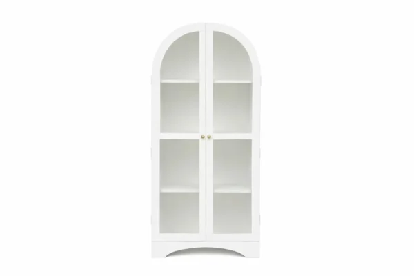 2 Door Display Cabinet | Crockery Cabinet | Wooden Multipurpose Cabinet | Finish- Premium Pearl White - Image 1