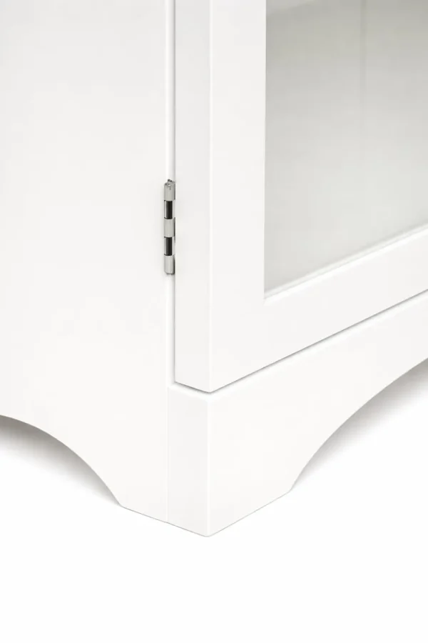 2 Door Display Cabinet | Crockery Cabinet | Wooden Multipurpose Cabinet | Finish- Premium Pearl White - Image 5