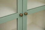 2 Door Display Cabinet | Crockery Cabinet | Wooden Multipurpose Cabinet | Finish- Olive Green and Off-White - Image 8