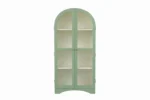 2 Door Display Cabinet | Crockery Cabinet | Wooden Multipurpose Cabinet | Finish- Olive Green and Off-White