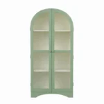 Archies 2 Door Display Cabinet | Finish- Olive Green and Off-White