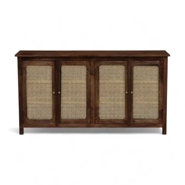 aulxt5jmxrharpyubosv Madrid 4-Door Cane Sideboard Cabinet, Finish – Scratch Resistant Tubaq - Image 1