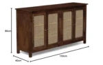 Madrid 4-Door Cane Sideboard Cabinet, Finish – Scratch Resistant Tubaq - Image 4