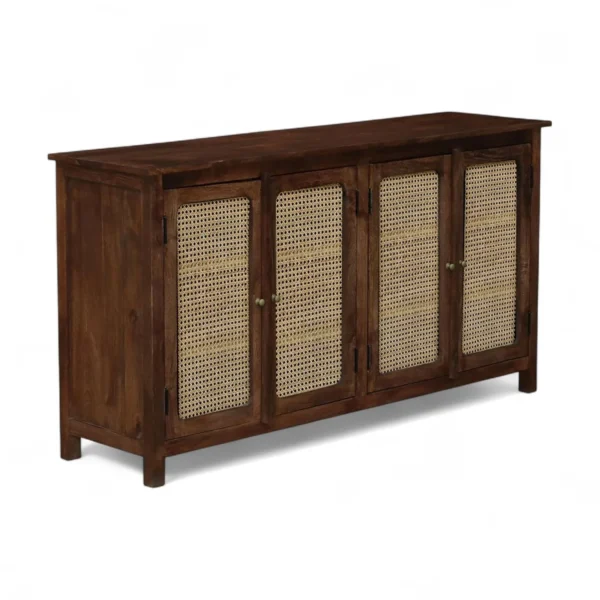 Madrid 4-Door Cane Sideboard Cabinet, Finish – Scratch Resistant Tubaq - Image 6