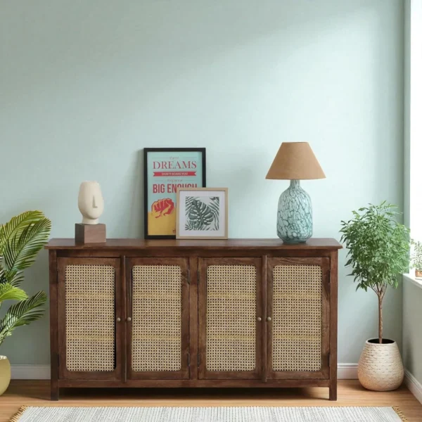 Madrid 4-Door Cane Sideboard Cabinet, Finish – Scratch Resistant Tubaq - Image 10