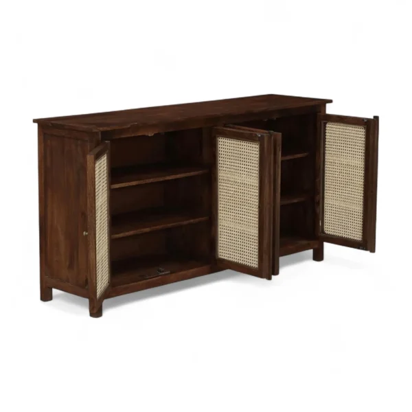 Madrid 4-Door Cane Sideboard Cabinet, Finish – Scratch Resistant Tubaq - Image 9